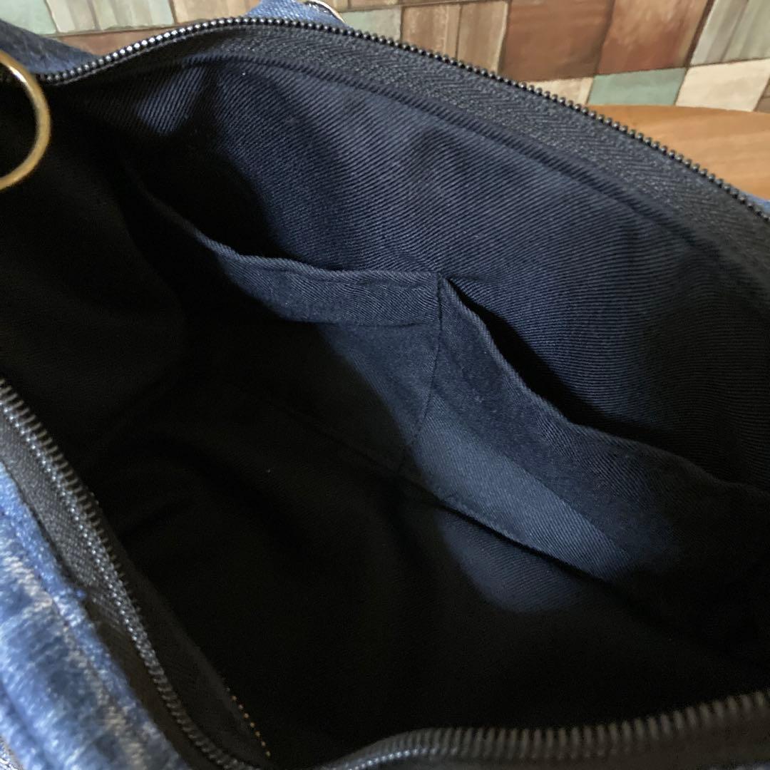 デニムリメイク ポケットいっぱいショルダーバック୨୧