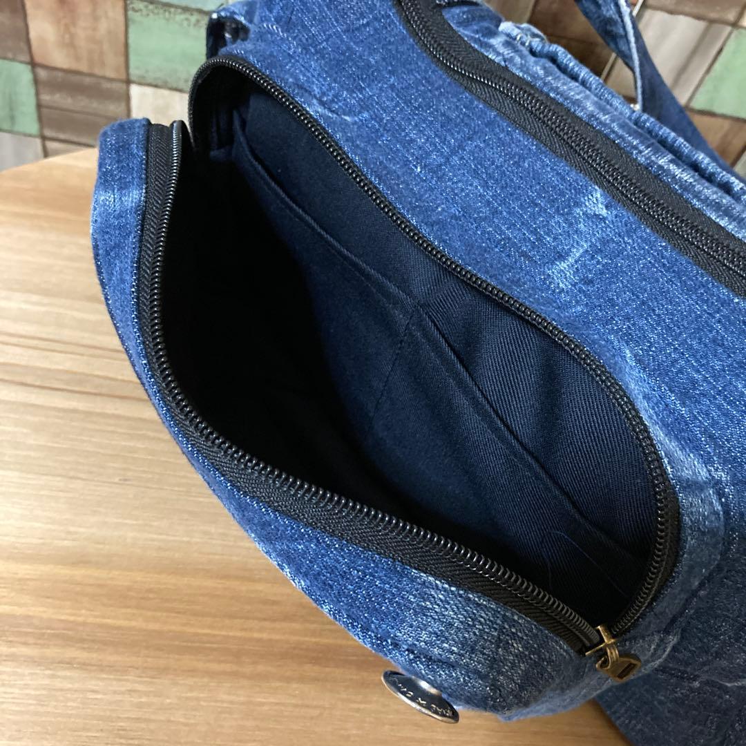 デニムリメイク ポケットいっぱいショルダーバック୨୧
