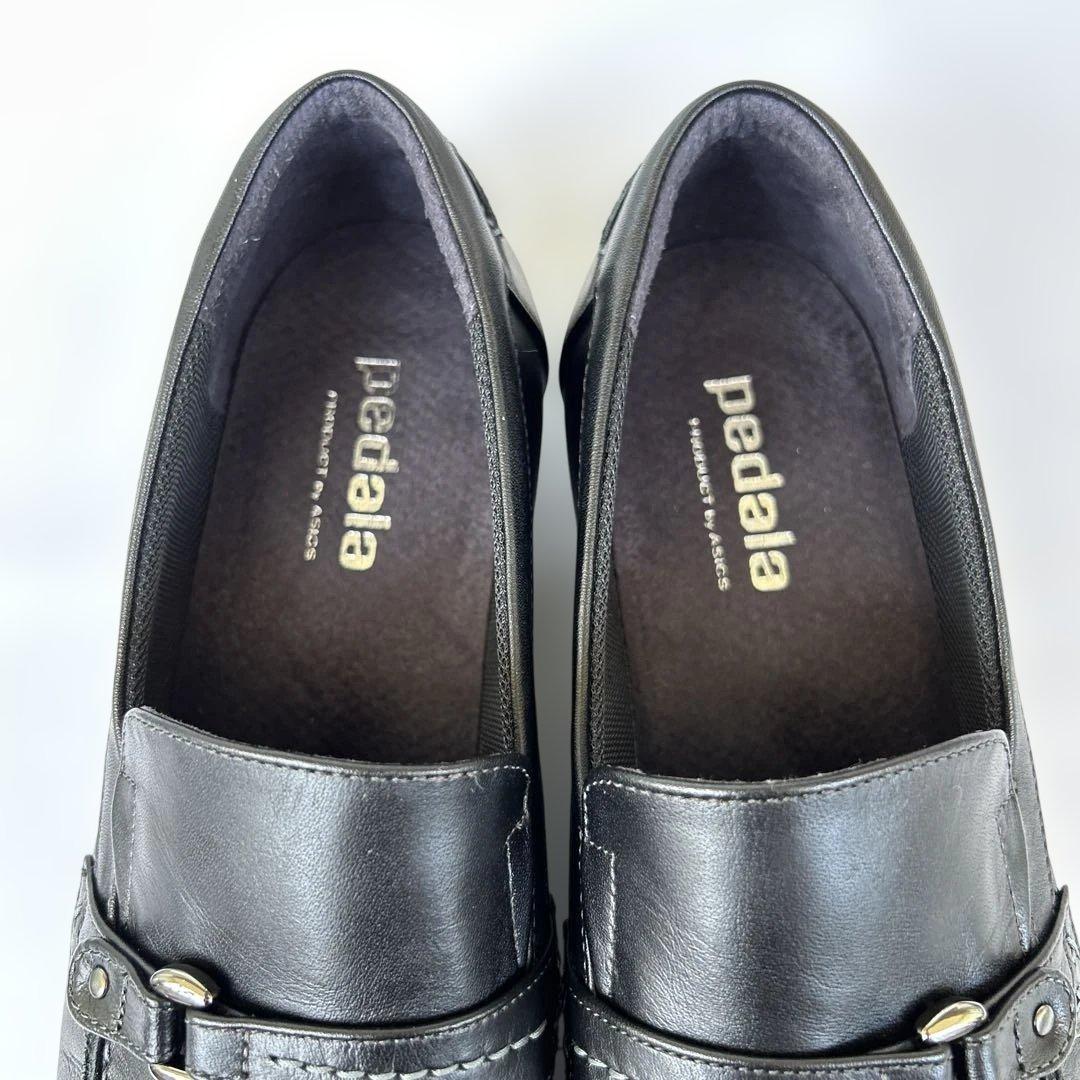 アシックスウォーキング　ペダラ　ローファー　黒　24.5 2E