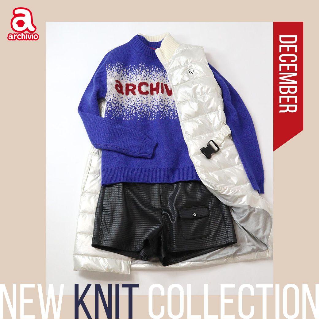 【最終値下】アルチビオARCHIVIOウール混3色ジャガードニットサイズ38