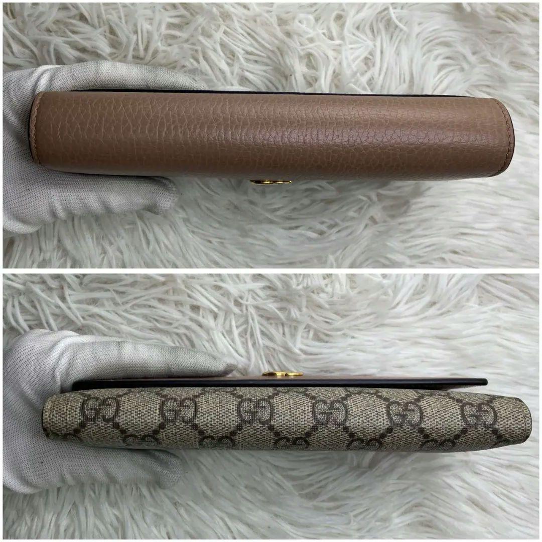 【未使用級】GUCCI 長財布 ダブルG バイカラー コンチネンタル ピンク