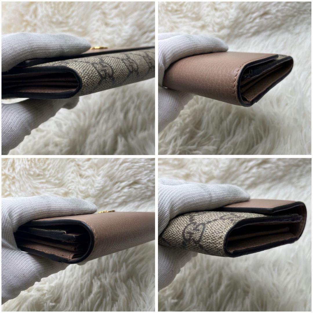 【未使用級】GUCCI 長財布 ダブルG バイカラー コンチネンタル ピンク