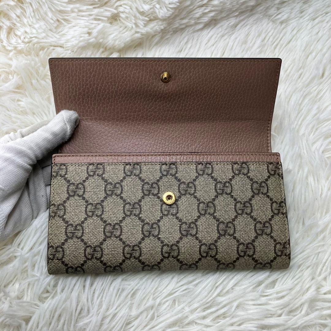 【未使用級】GUCCI 長財布 ダブルG バイカラー コンチネンタル ピンク