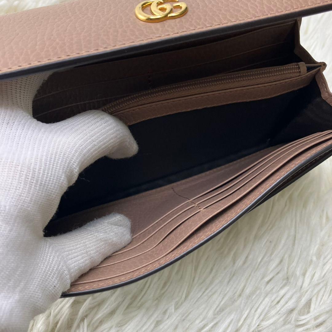 【未使用級】GUCCI 長財布 ダブルG バイカラー コンチネンタル ピンク
