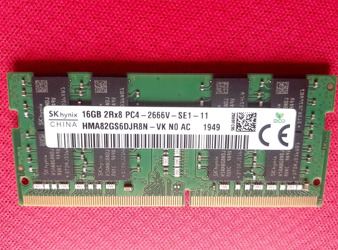 SK hynix 16GB DDR4 2666MHz メモリー①