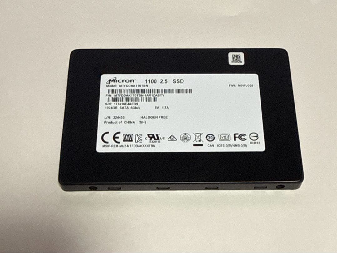 Micron 2.5インチ SATA SSD 1TB