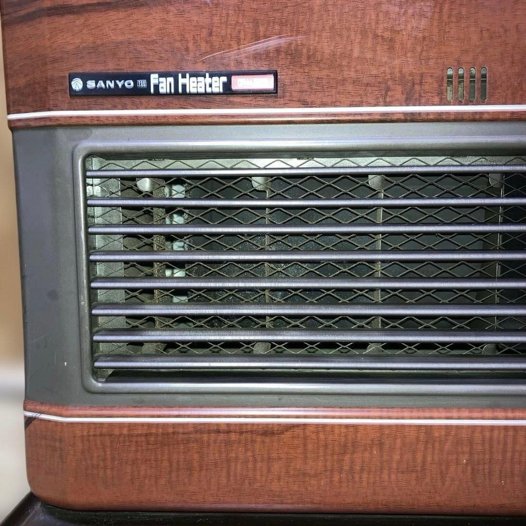 昭和レトロ SANYO 石油ファンヒーター 完動品 木目インテリア