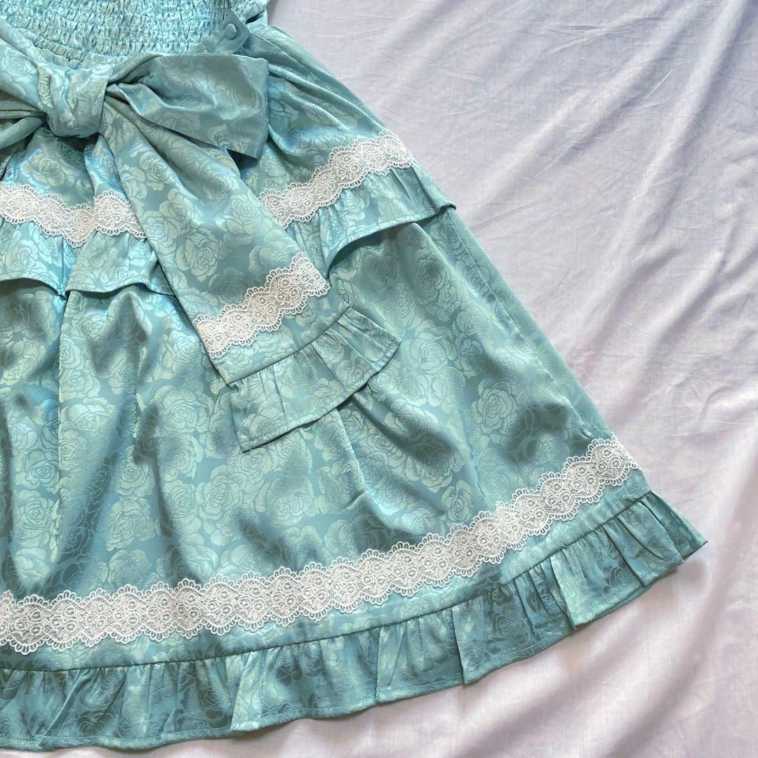 axes femme kawaii ロマンスローズジャンスカ　グリーン　M