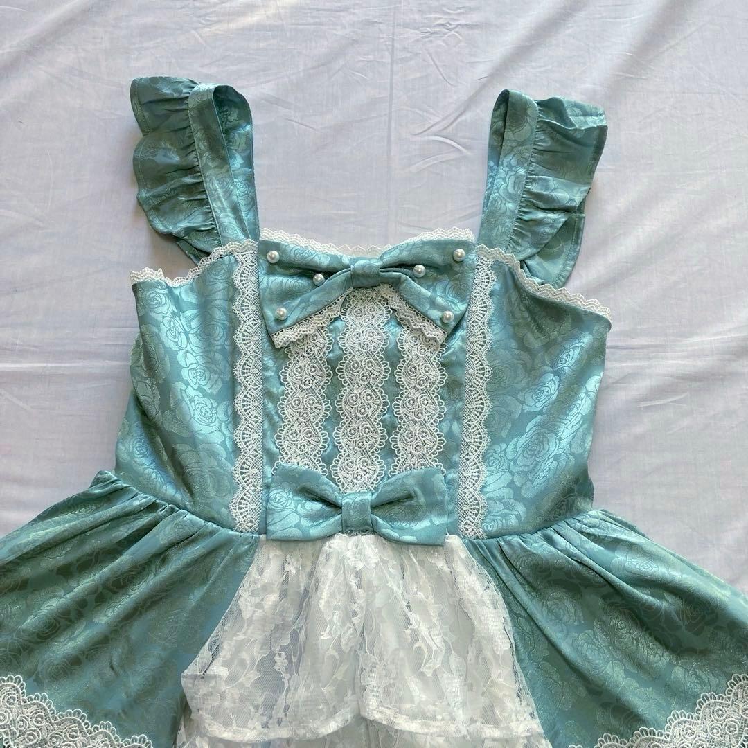 axes femme kawaii ロマンスローズジャンスカ　グリーン　M