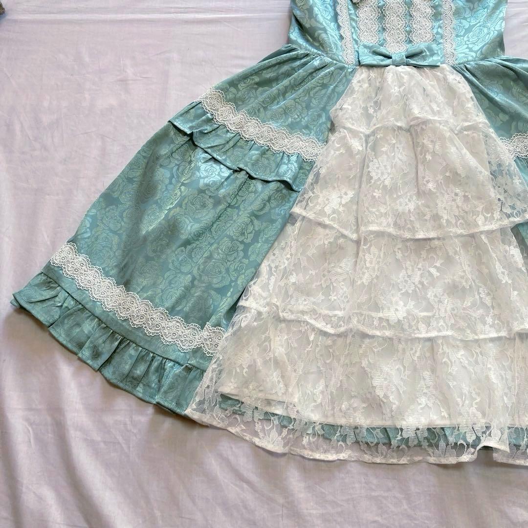 axes femme kawaii ロマンスローズジャンスカ　グリーン　M