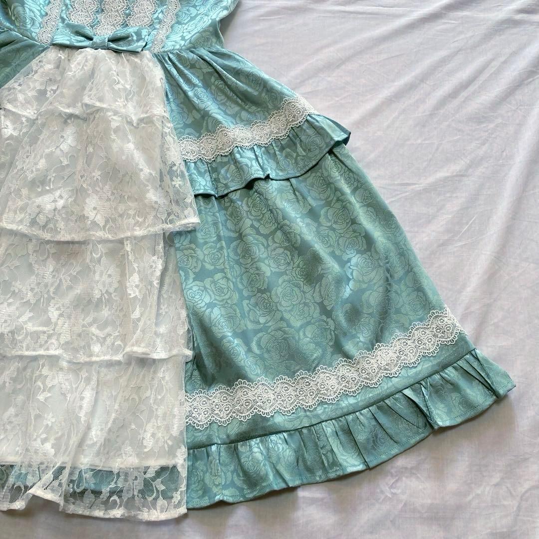 axes femme kawaii ロマンスローズジャンスカ　グリーン　M