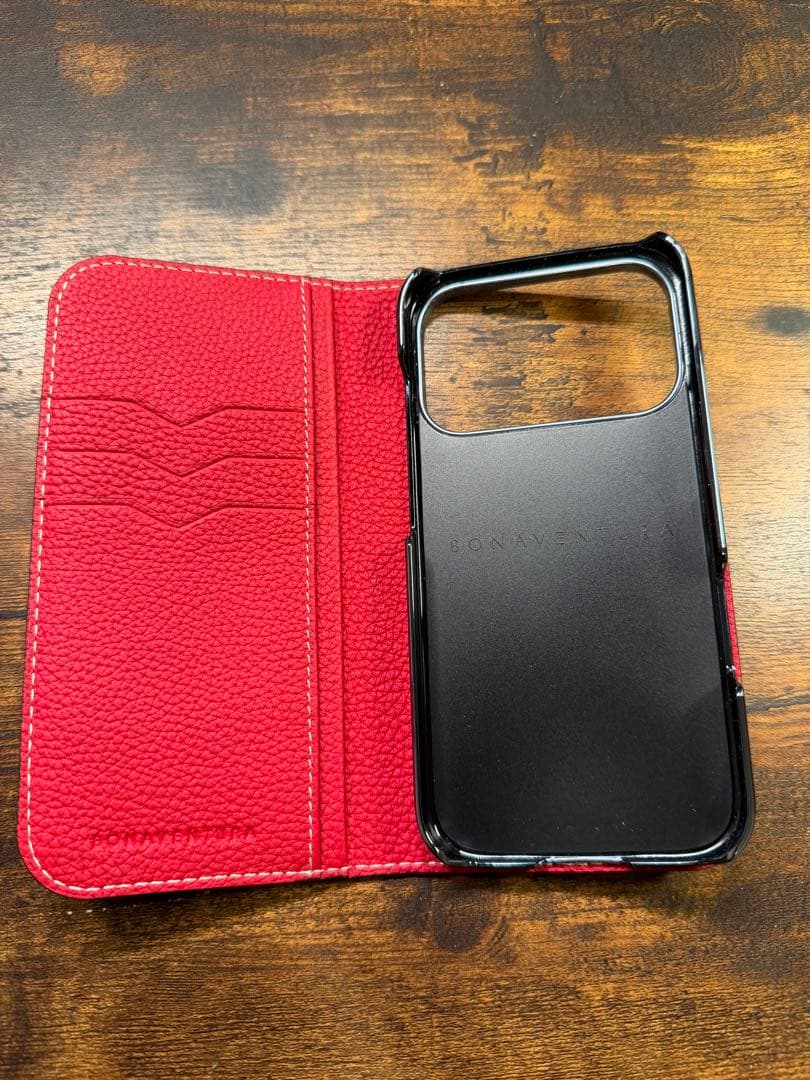 BONAVENTURA iPhone17pro チョコレートブラウン✖︎レッド