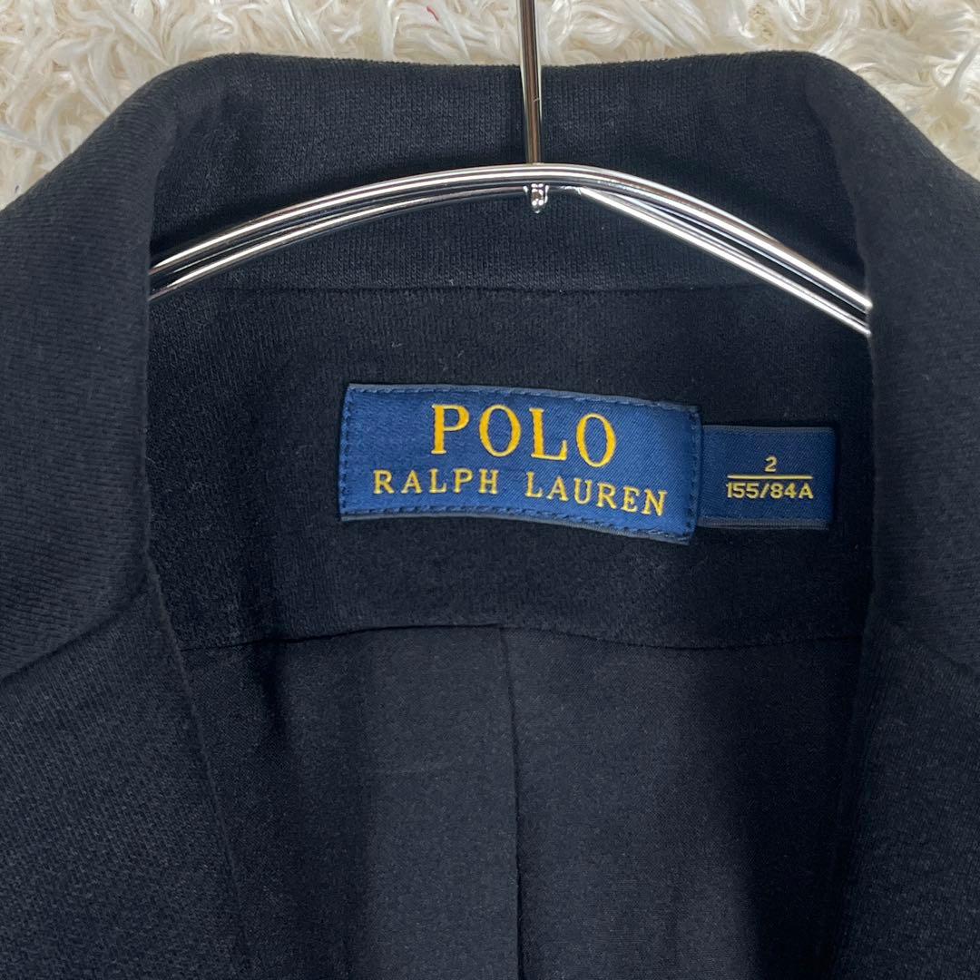 ポロラルフローレン 金ボタン 刺繍 エンブレム ブレザー S相当 ブラック