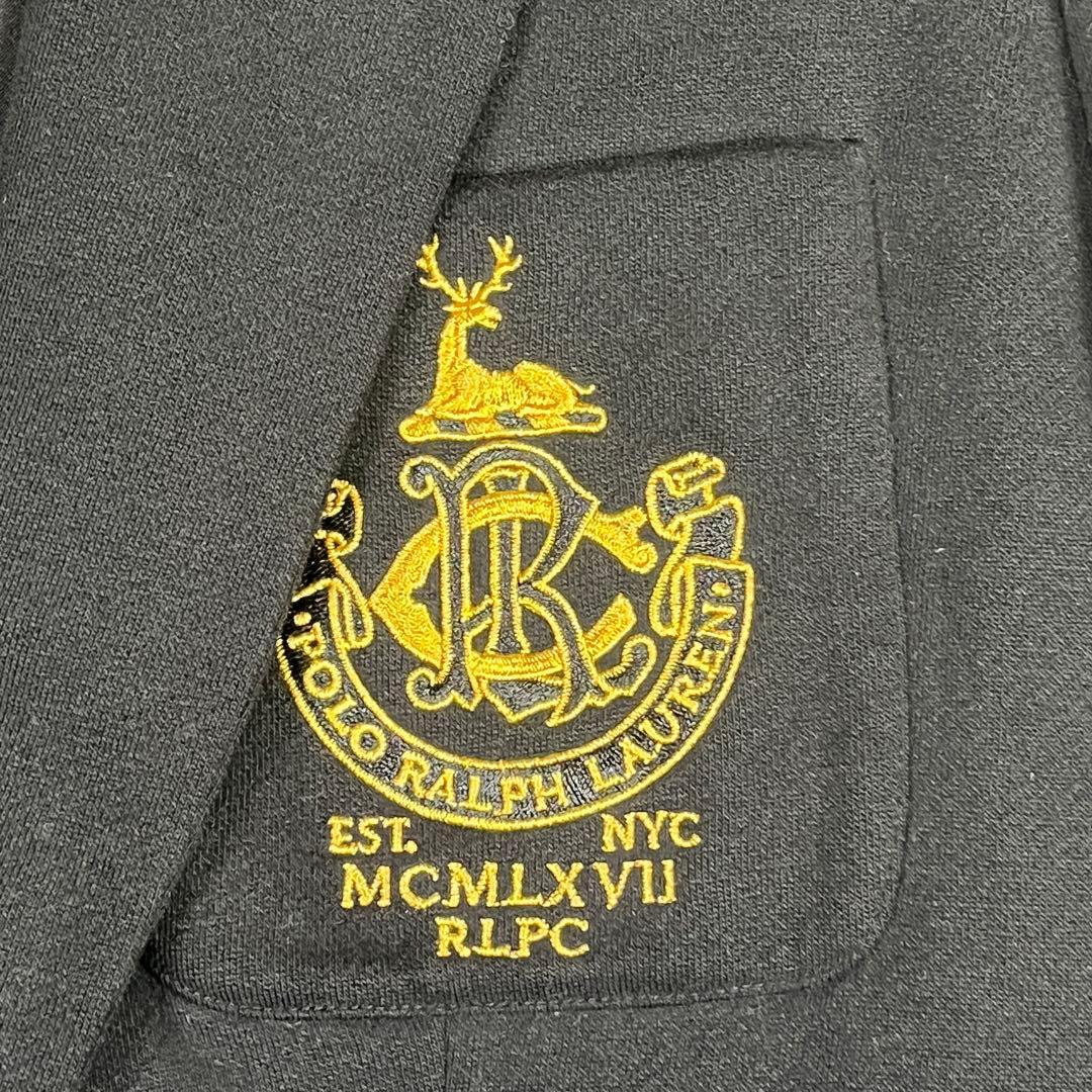 ポロラルフローレン 金ボタン 刺繍 エンブレム ブレザー S相当 ブラック
