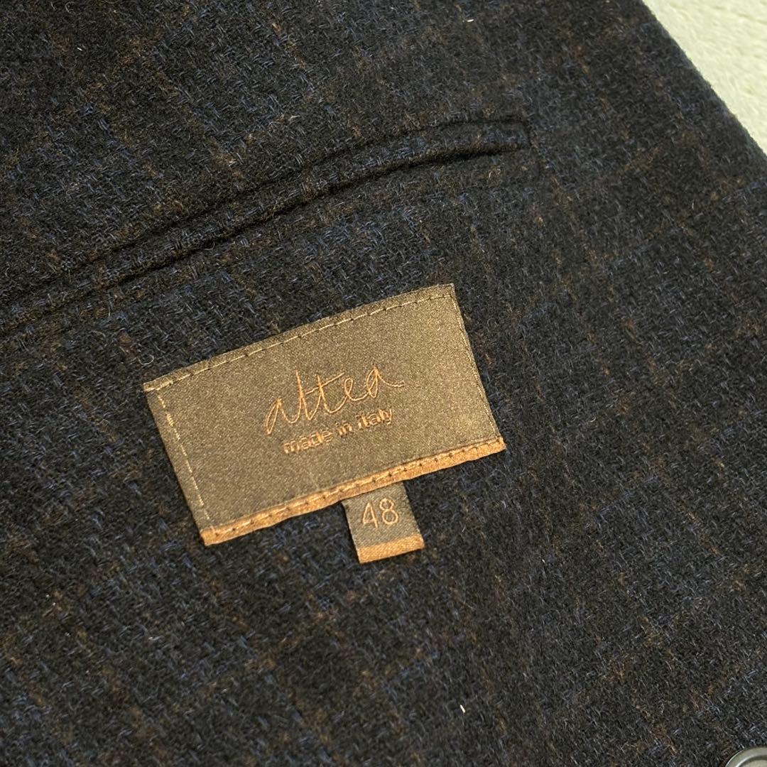美品✨ ALTEA ダブル ブレスト テーラードジャケット チェック 48 紺