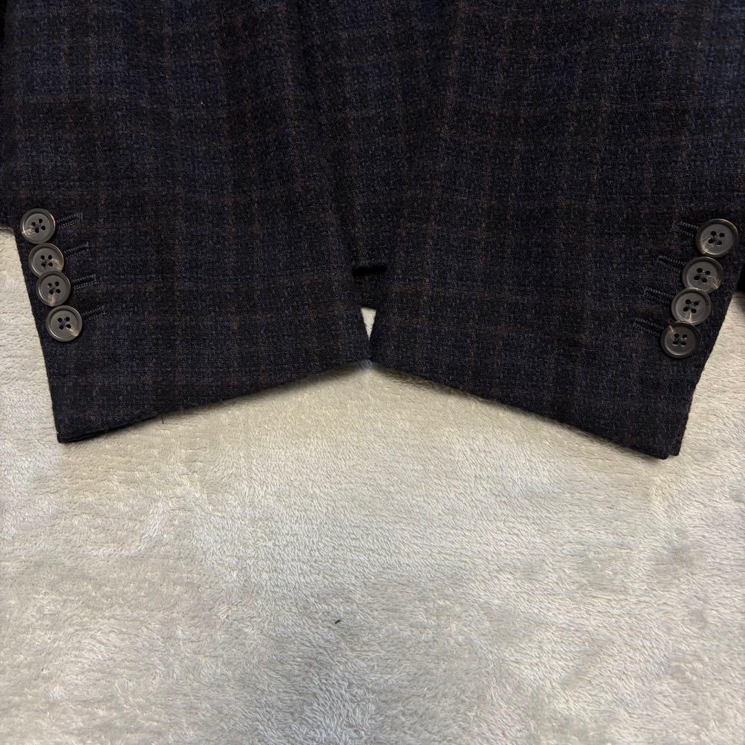 美品✨ ALTEA ダブル ブレスト テーラードジャケット チェック 48 紺