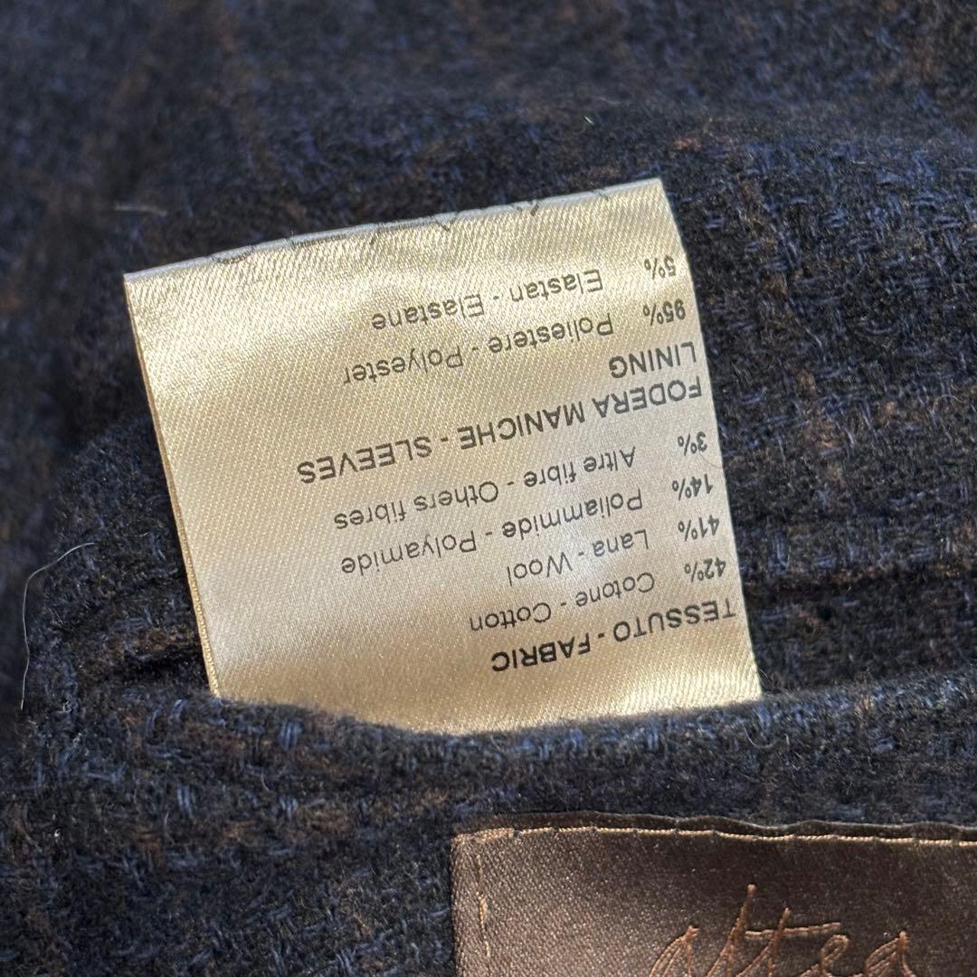 美品✨ ALTEA ダブル ブレスト テーラードジャケット チェック 48 紺