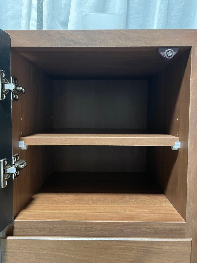 国産 完成品 キャビネット 木製 本棚 扉付 大川家具 収納 幅110 3列3段