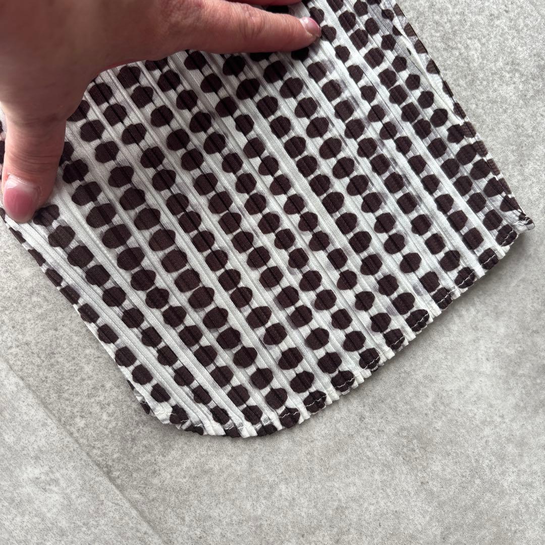 PLEATS PLEASE ドット柄ストレートパンツ サイズ3