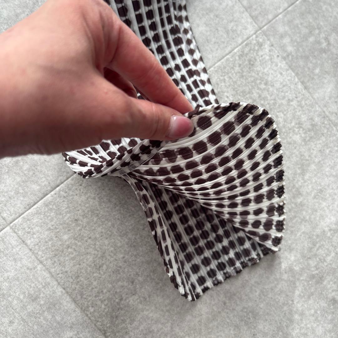 PLEATS PLEASE ドット柄ストレートパンツ サイズ3
