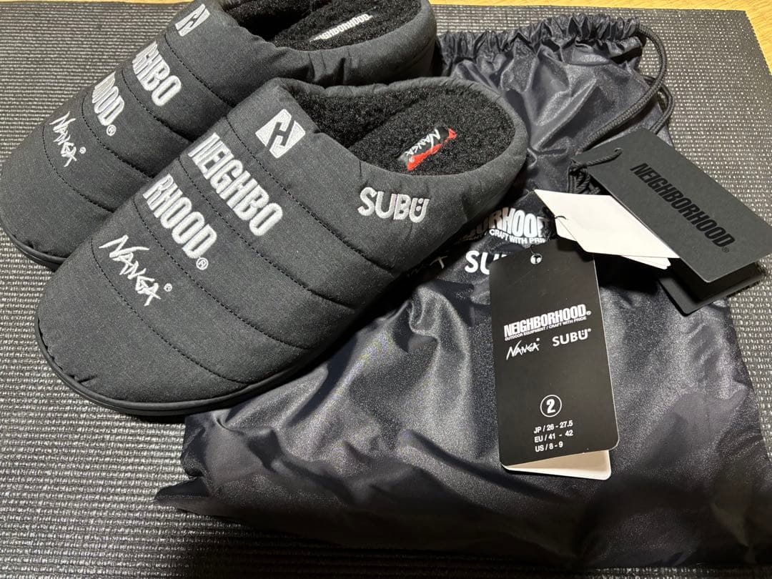 NEIGHBORHOOD SUBU サンダル ブラック 収納袋付き サイズ2
