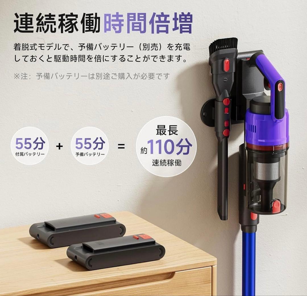 Nidruoey コードレス掃除機　自立式　LED搭載　1.2L大容量ダスト