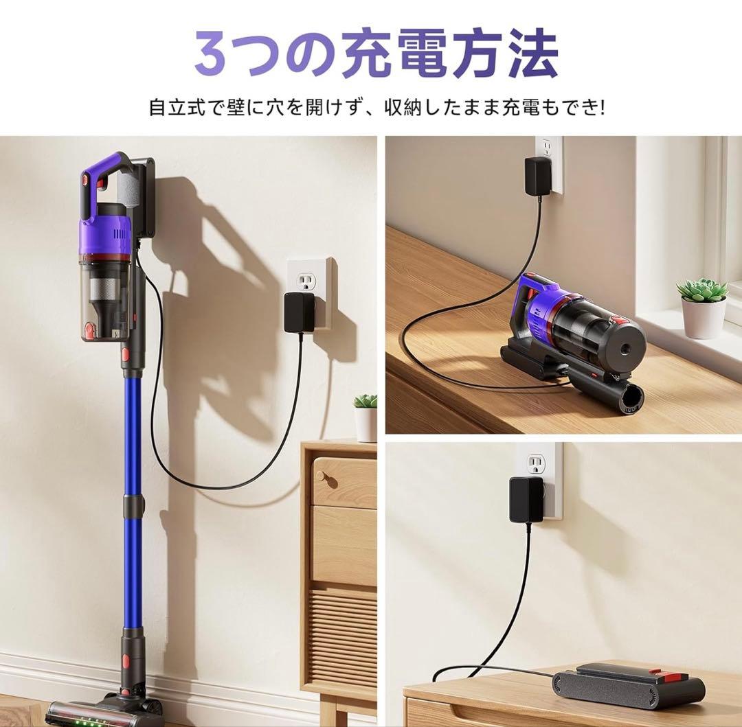 Nidruoey コードレス掃除機　自立式　LED搭載　1.2L大容量ダスト