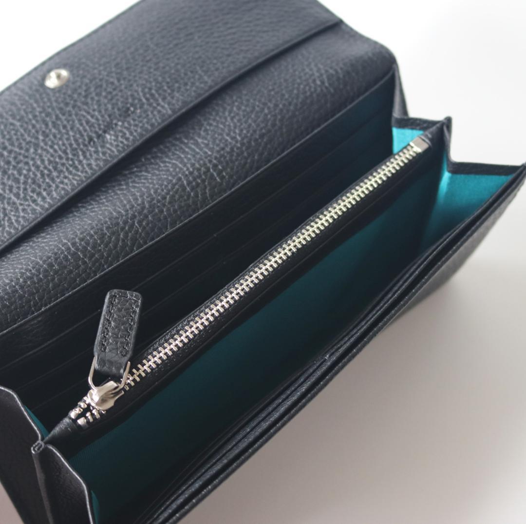 新品箱付き【アニエスベー】希少モデル！ロゴエンボス加工 ロングウォレット 黒