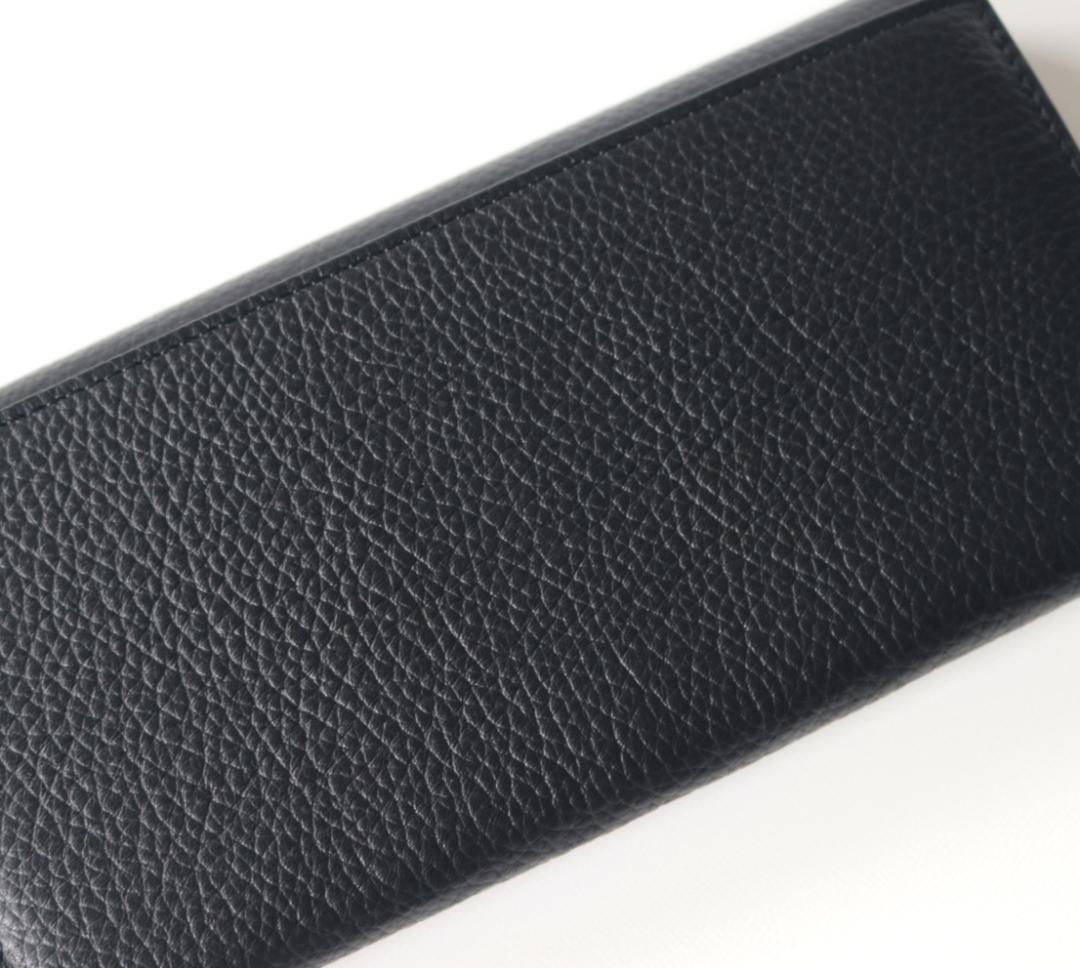 新品箱付き【アニエスベー】希少モデル！ロゴエンボス加工 ロングウォレット 黒