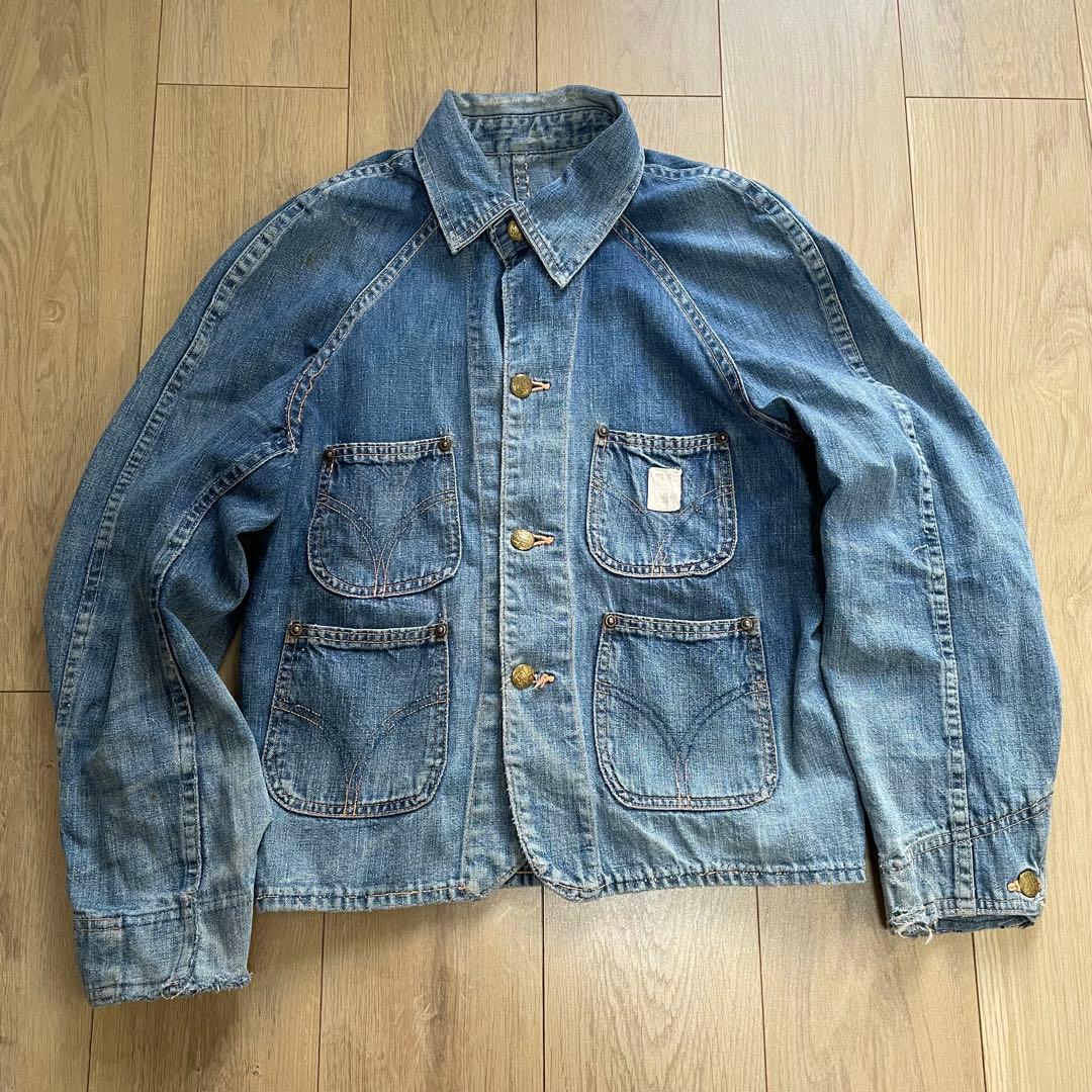 グ*ン様 40s Tuf-nut ショート丈カバーオール 襟付きエンジニアジャケ