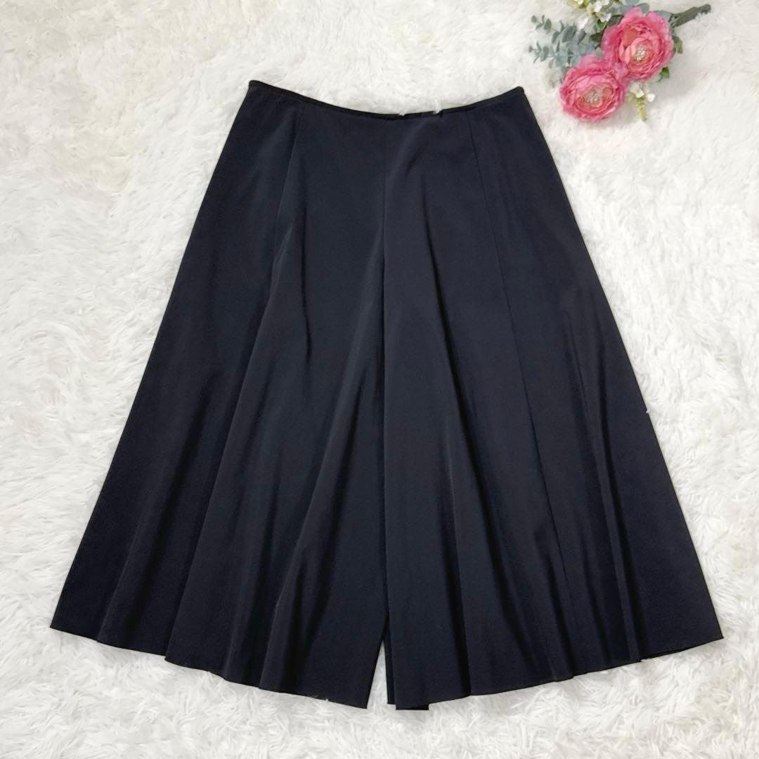 極美品✨フォクシー 希少サイズ42 ウォータープルーフワイドパンツ 撥水 紺