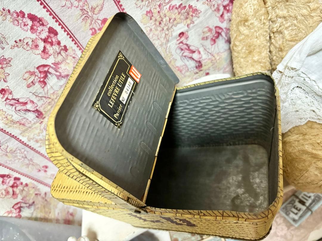 LUビスケット バスケット パニエ 缶 フランスアンティーク　ヴィンテージ