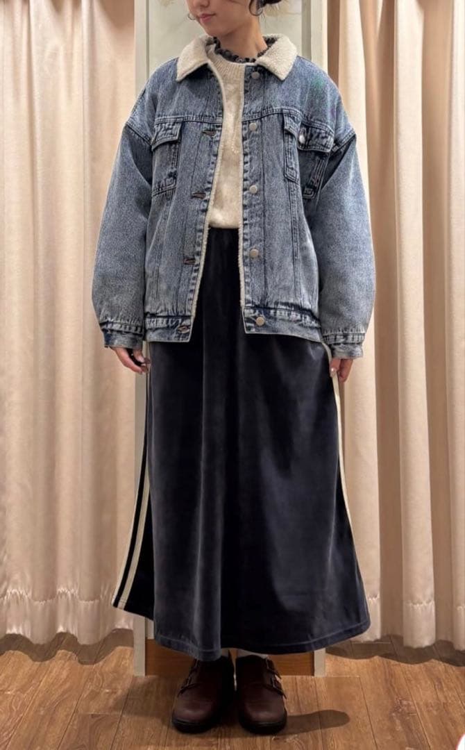 今季　サマンサモスモス　デニムボアジャケット　ブルー　未使用タグ付