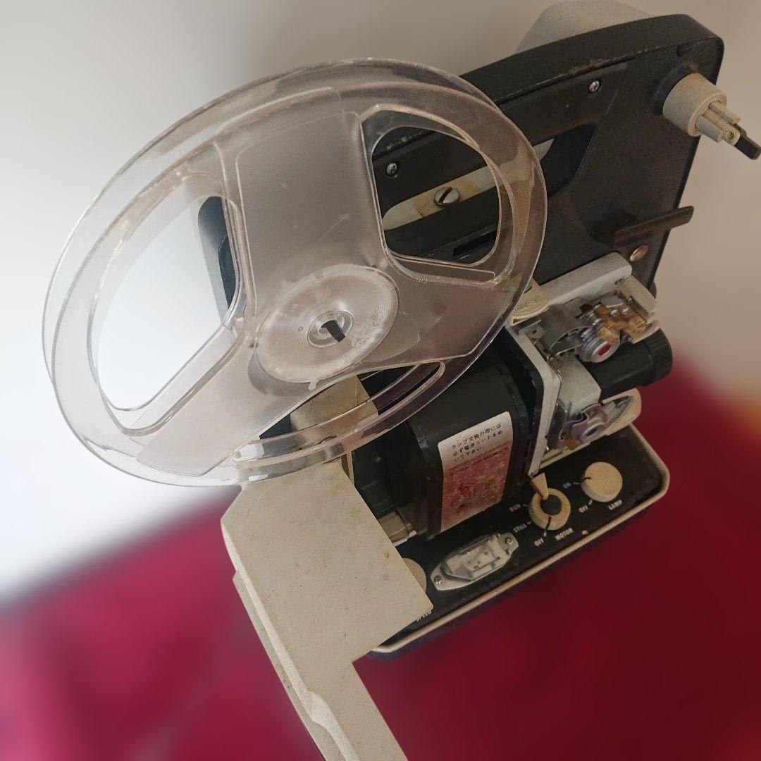 昭和希少製品、ELMO P.F.F. 映写機 ホワイト/ブラック箱付通電稼働ok