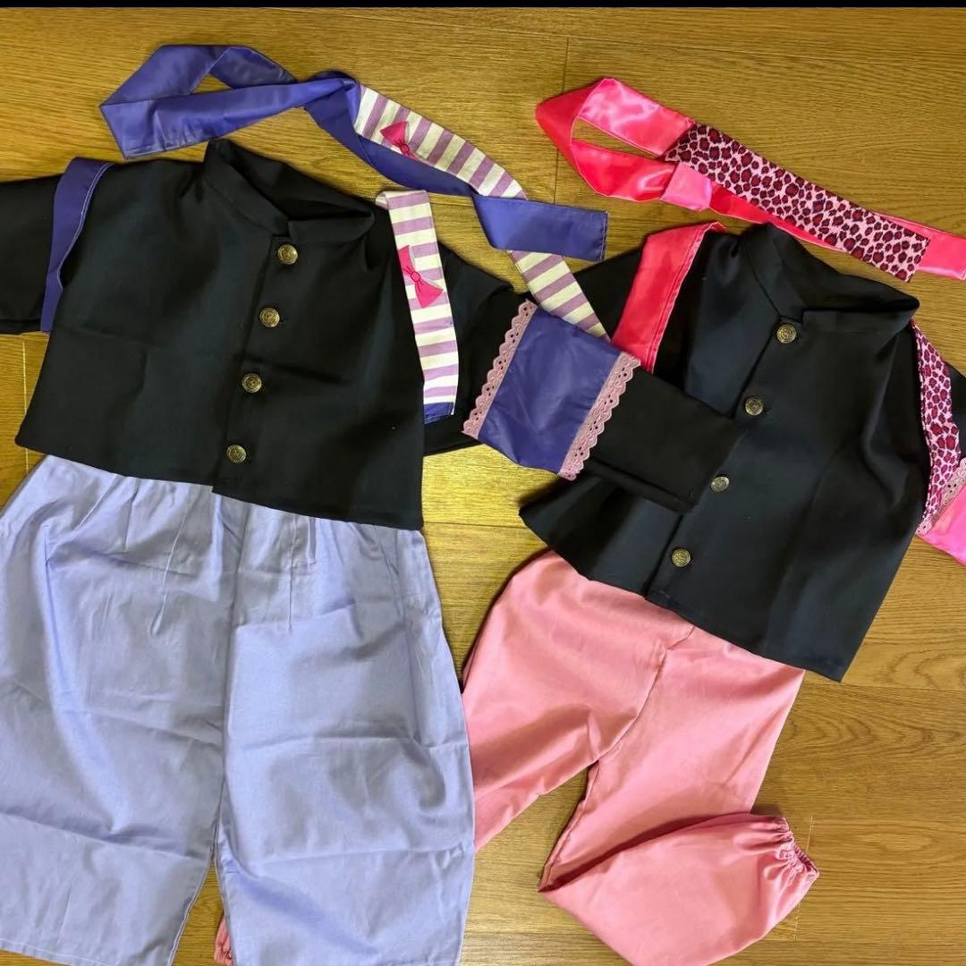 140.赤短ラン(肩、腕広め)タックズボン裾広め