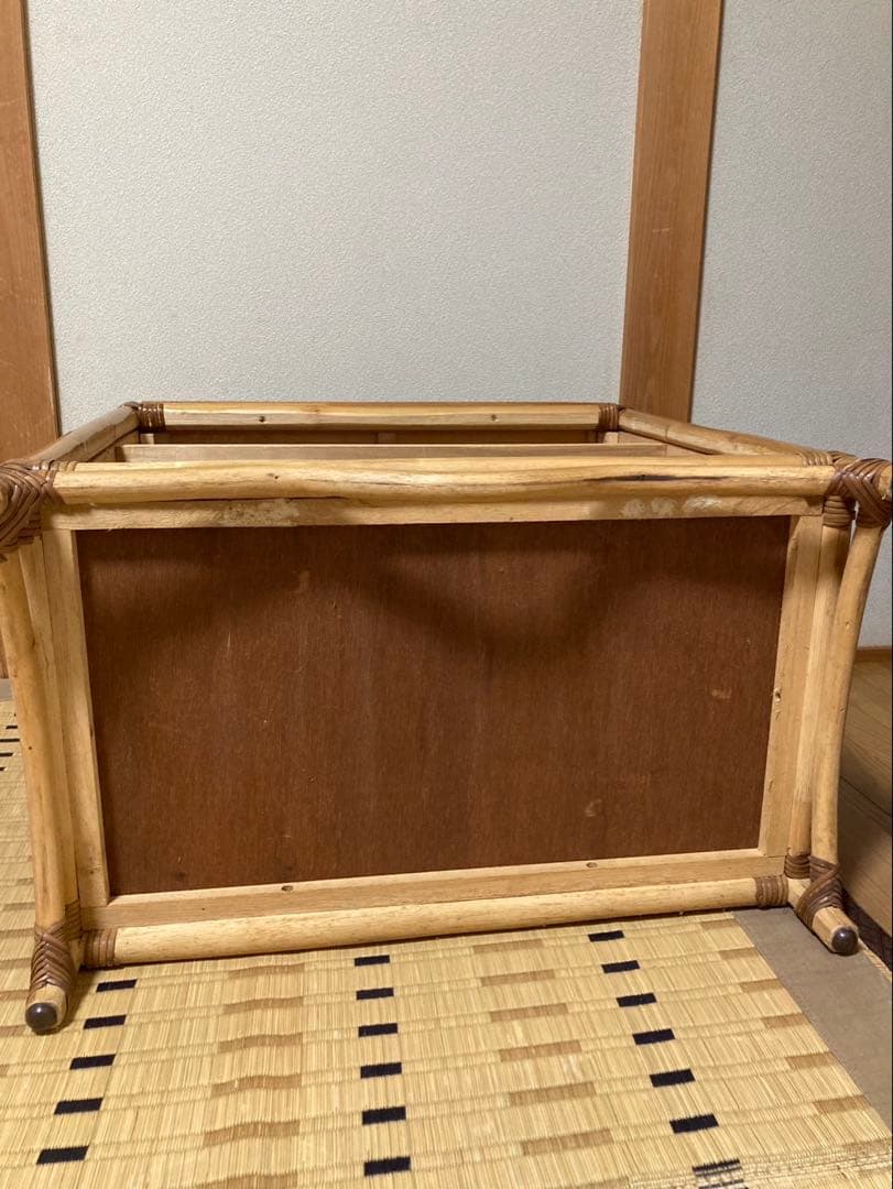 ラタンチェスト　レトロ　アンティーク 籐　キャビネット　ラタン
