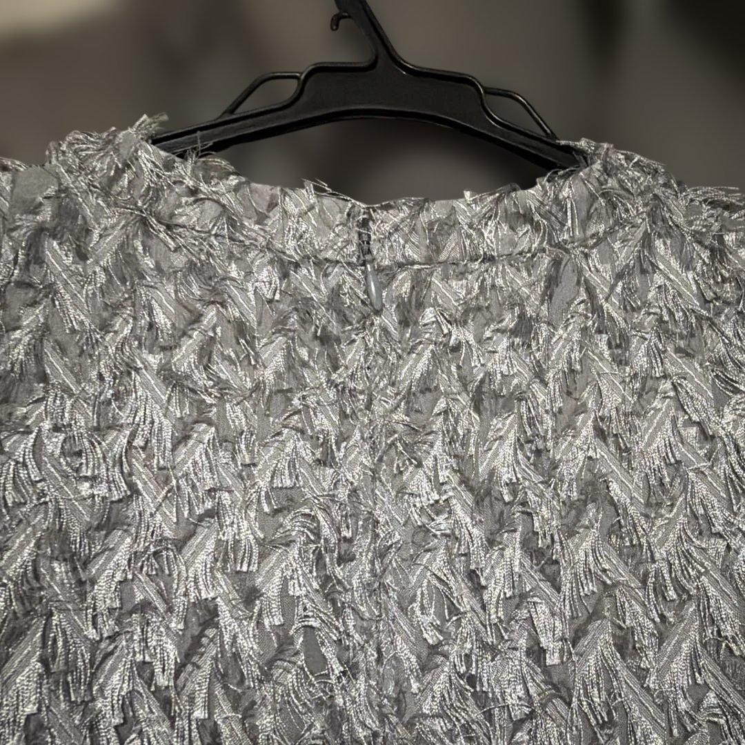 デザインスリーブシャギードレス 結婚式 およばれドレス　ドリードール