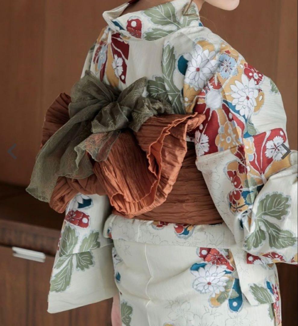 Dita浴衣古典菊　浴衣5点セット(ゆかた・帯・下駄・着付けマニュアル・腰ひも)