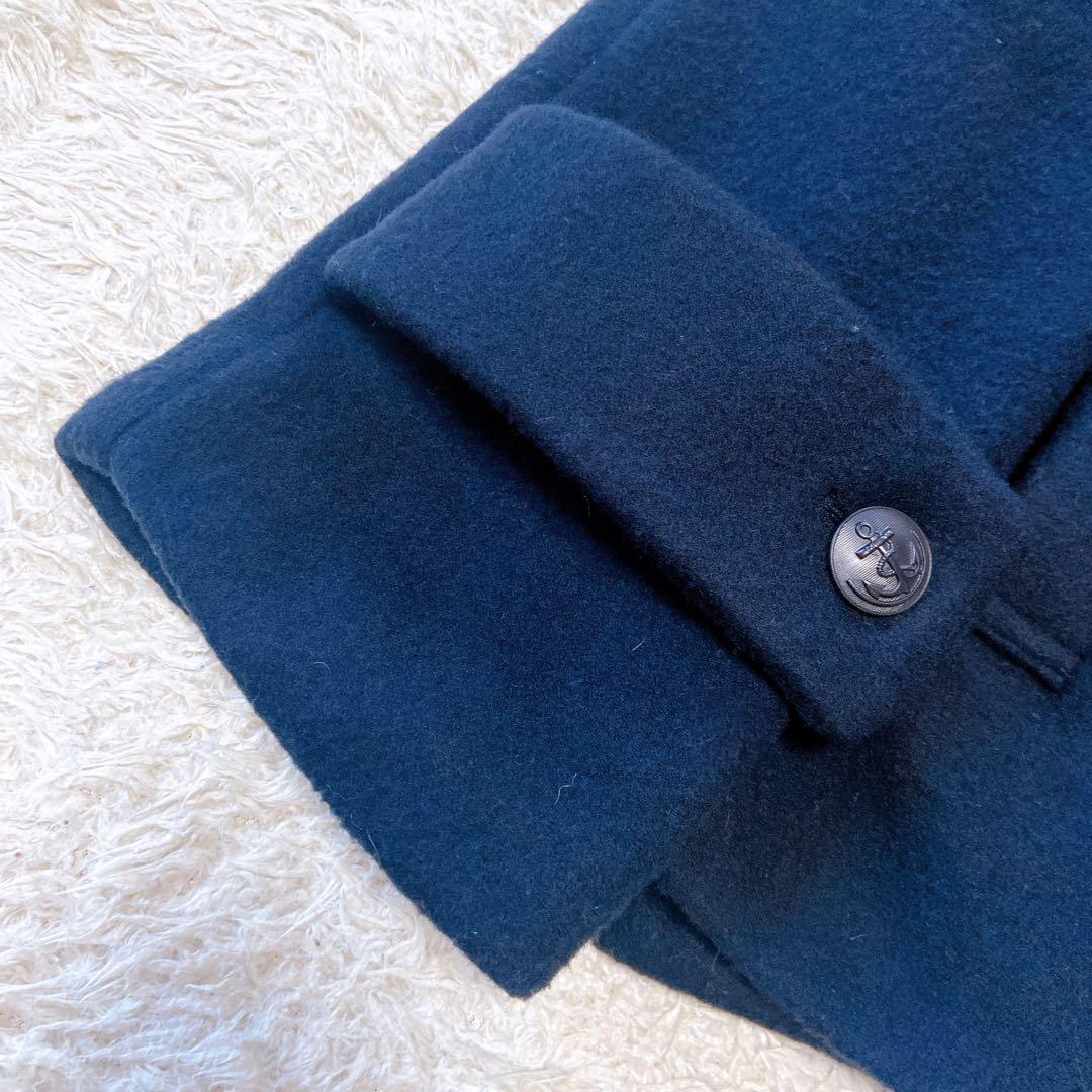 ビアズリー　フーデットウールピーコート ネイビー　フリーサイズ