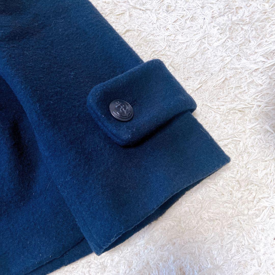 ビアズリー　フーデットウールピーコート ネイビー　フリーサイズ