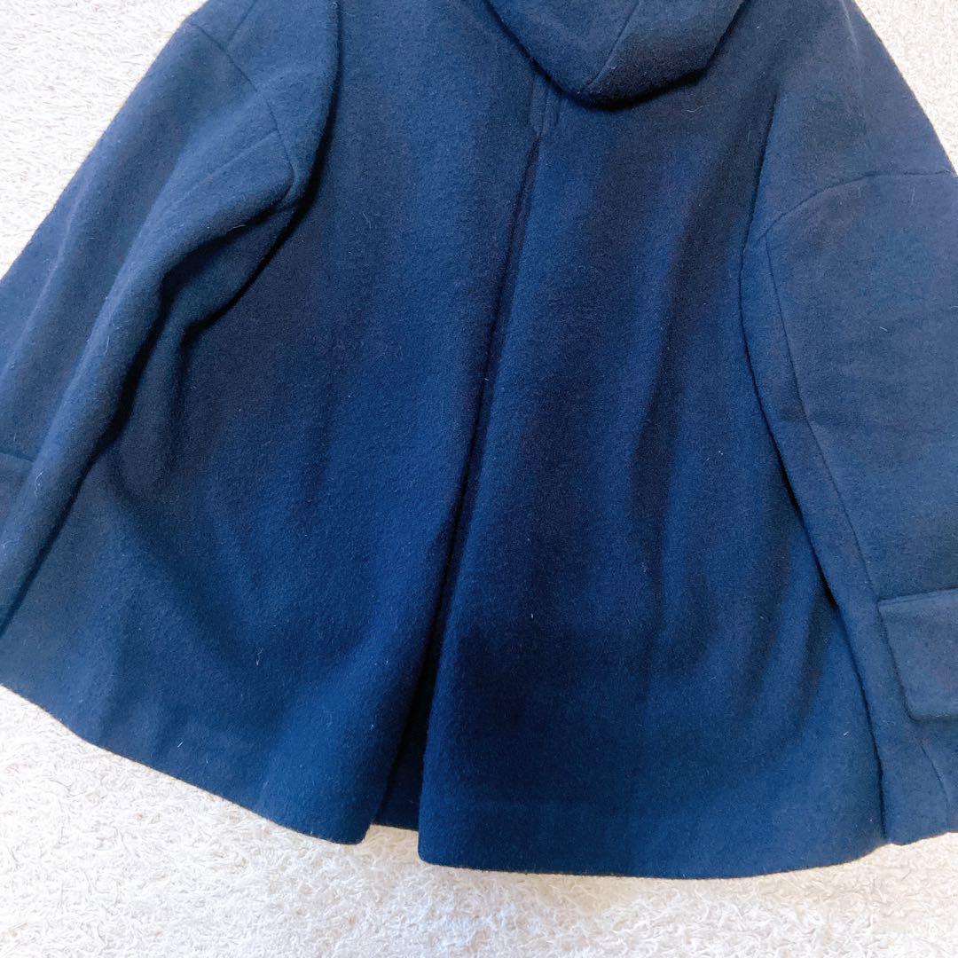 ビアズリー　フーデットウールピーコート ネイビー　フリーサイズ