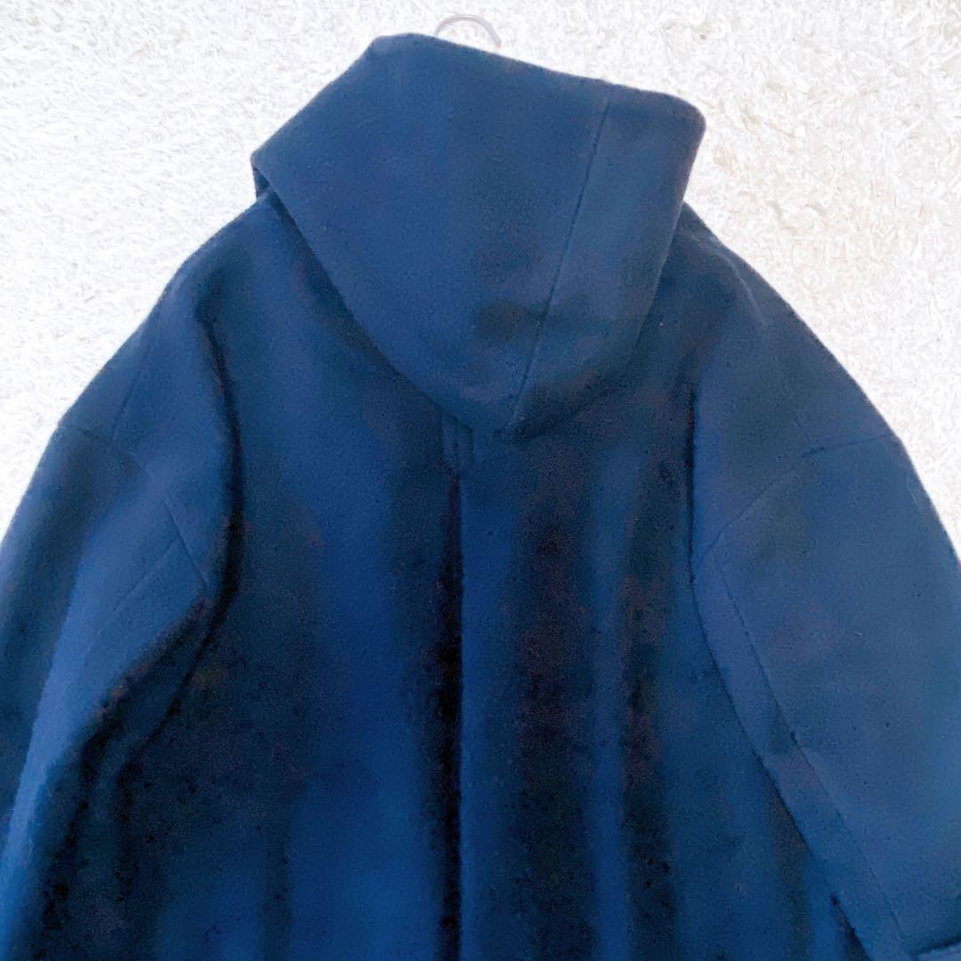 ビアズリー　フーデットウールピーコート ネイビー　フリーサイズ