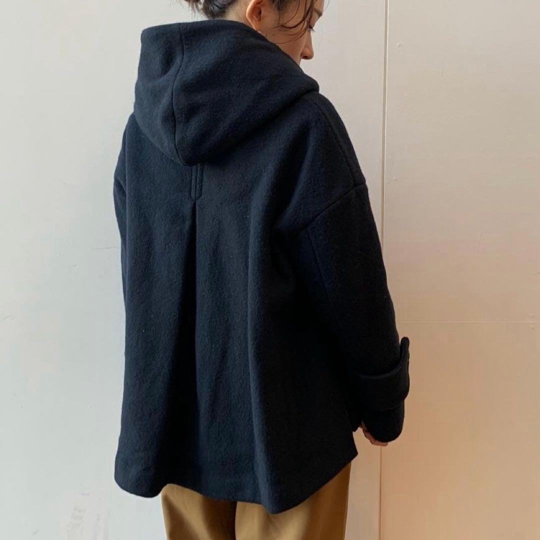 ビアズリー　フーデットウールピーコート ネイビー　フリーサイズ