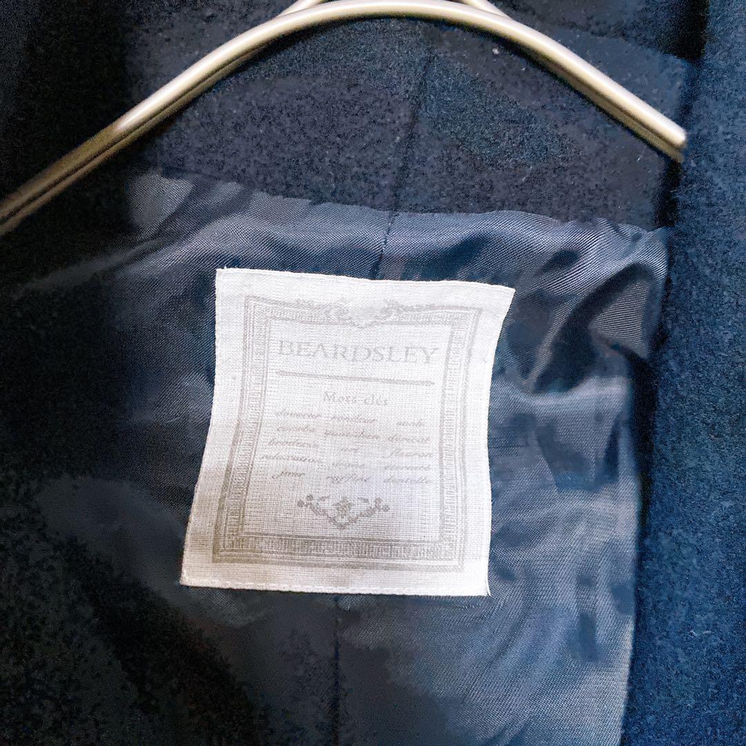 ビアズリー　フーデットウールピーコート ネイビー　フリーサイズ