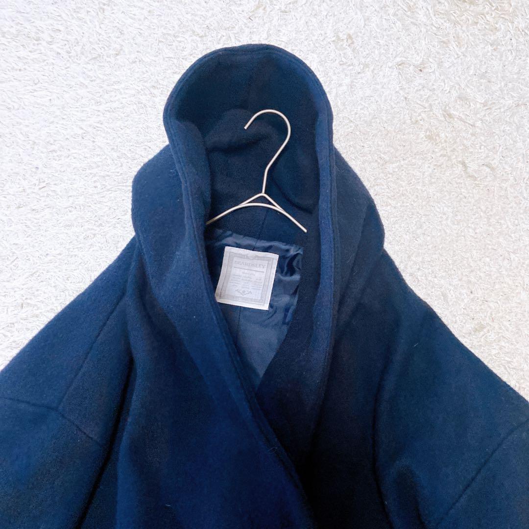 ビアズリー　フーデットウールピーコート ネイビー　フリーサイズ