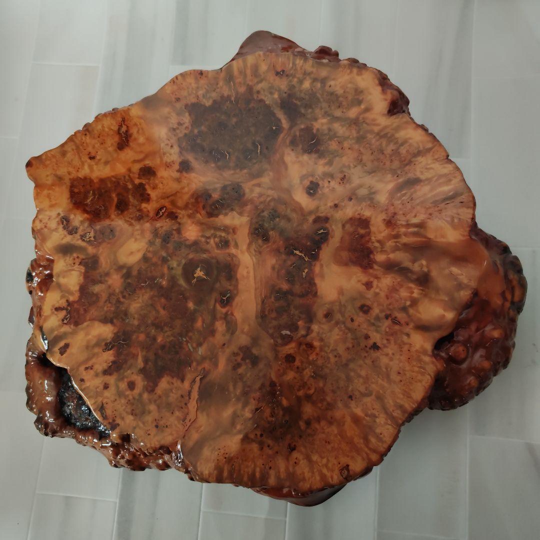 【最高品質】　天然木　玉杢　瘤　花台　脚付き