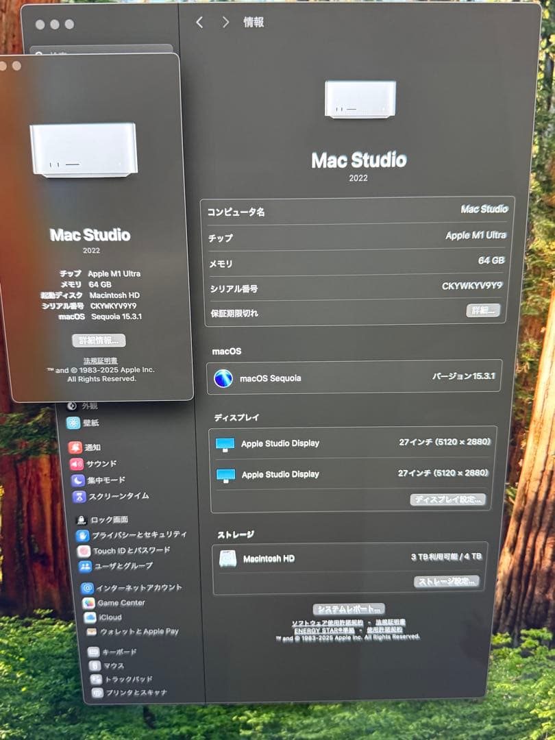 Mac Studio M1 Ultra 64GBメモリ 4TBストレージ 箱つき