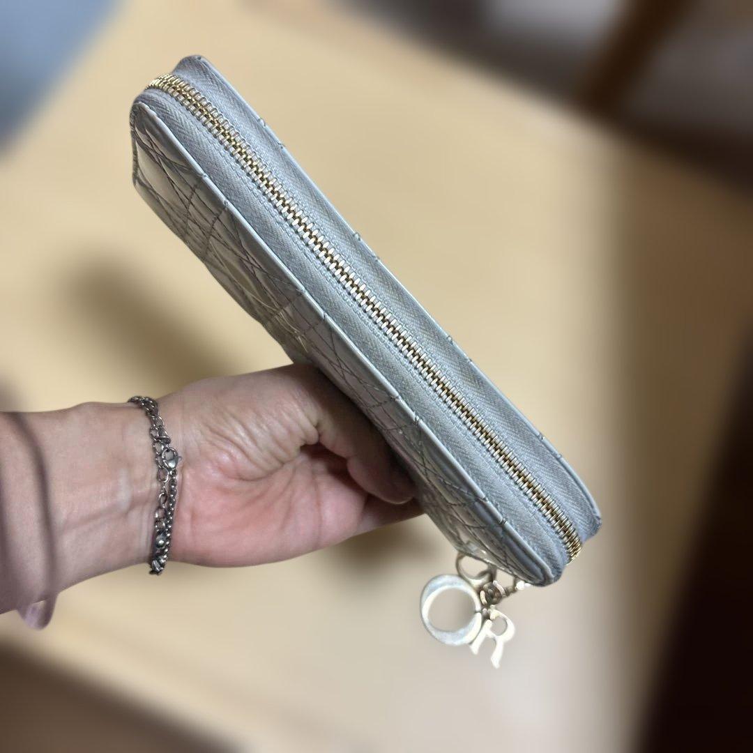 Dior ディオール　 パテントレザー 長財布　水色