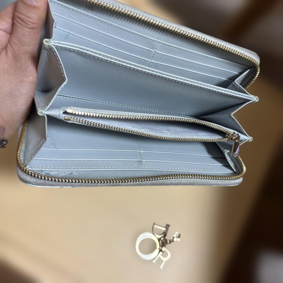 Dior ディオール　 パテントレザー 長財布　水色