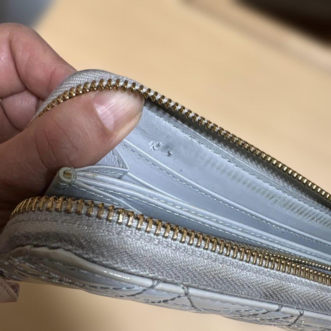 Dior ディオール　 パテントレザー 長財布　水色